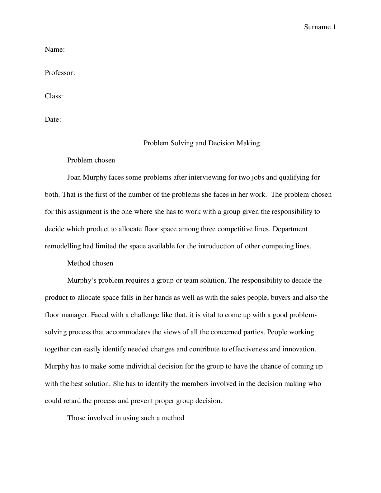 Preview image for Problem Solving and Decision Making